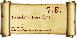 Tolmár Bernát névjegykártya